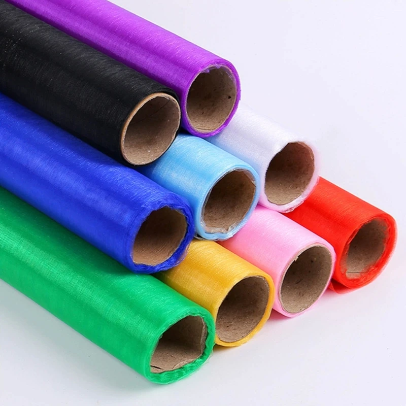 28x457cm Flower Wrapping Mesh Gift Wrapping Paper Bouquet Packaging Supplies for Wedding Party Decors Florist Supplies