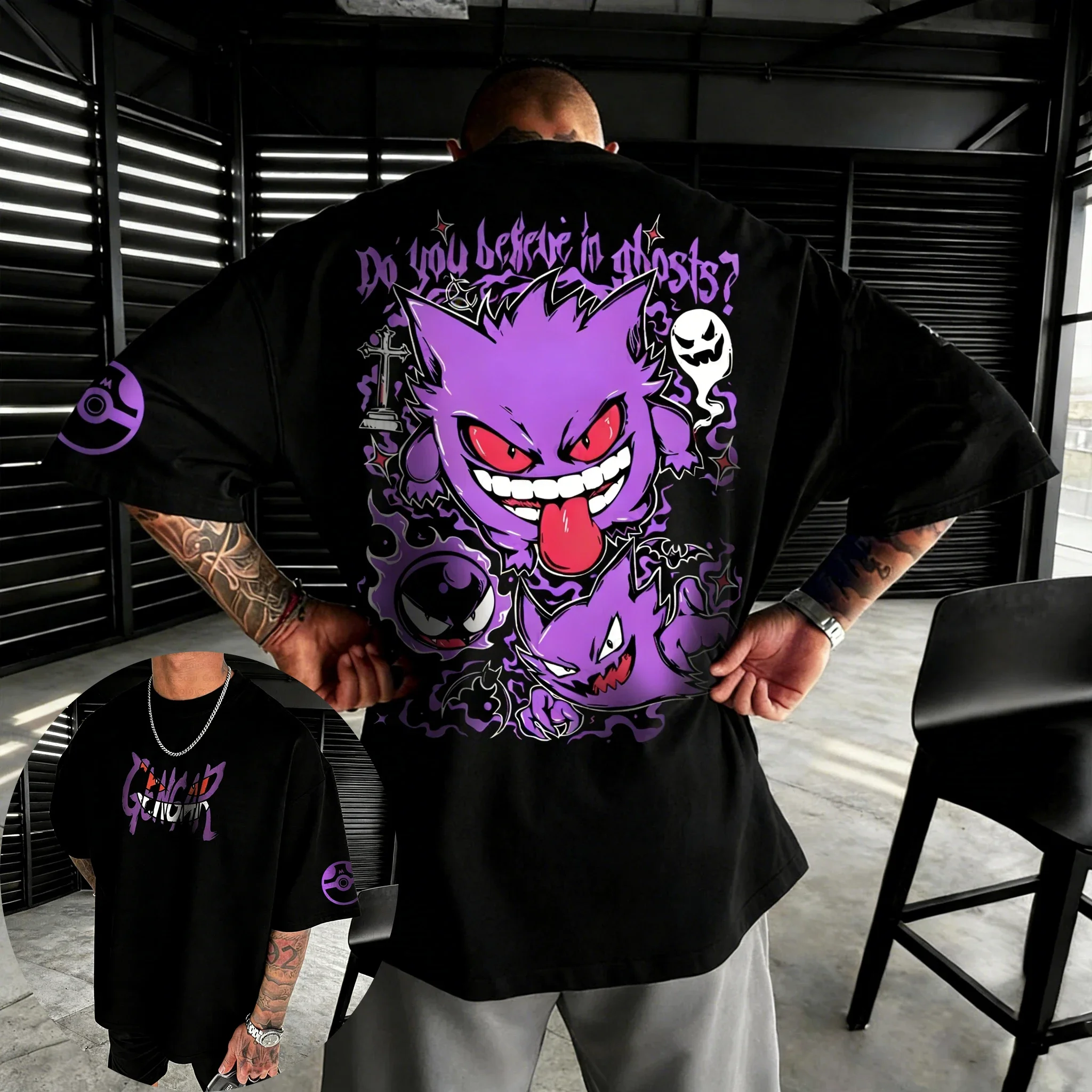 camiseta-pokemon-anime-gengar-co-branded-nova-colecao-de-verao-masculina-e-feminina-solta-casual-hip-hop-versatil-manga-curta