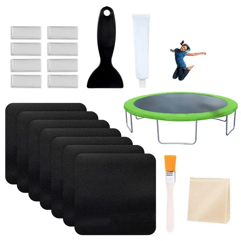 Trampoline Patch Repair Kit, Patch Fixer, Repairing Tools for Outdoor Trampoline Mat, Tear or Hole, 19Pcs