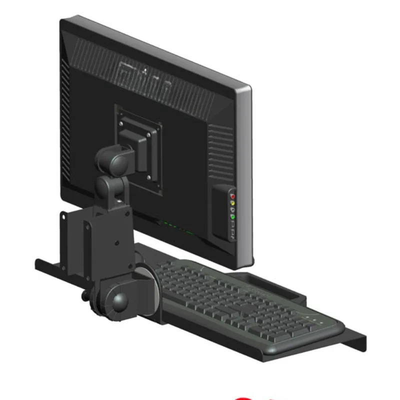 

Monitor keyboard integrated wall hanging rotating telescopic bracket