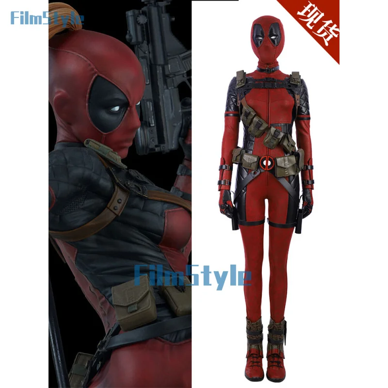 Women Fantasy Dead Cosplay Pool Wade Disguise Wilson Villain Costume Fantasia Jumpsuit Mask Outfit Halloween Carnival Party Suit