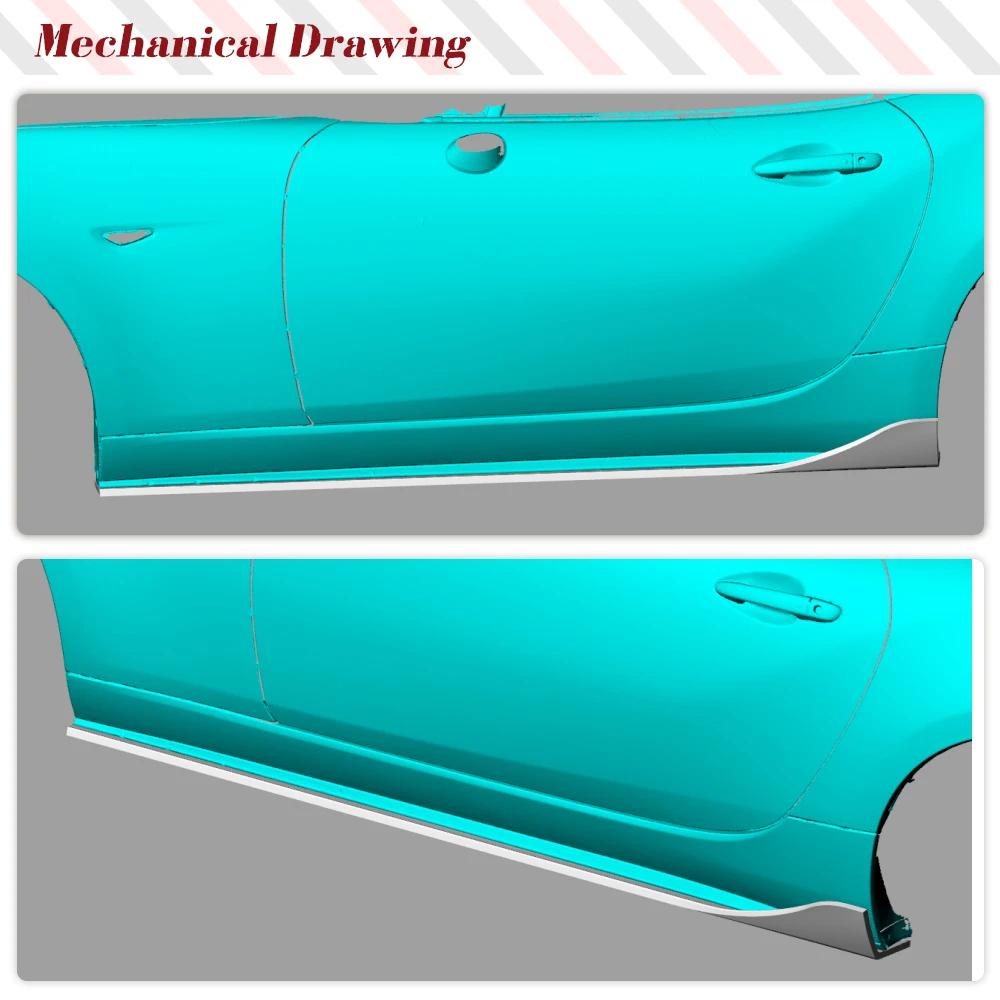 For Mazda MX 5 ND Miata Convertible RF GX 2 Door 2016 2017 Carbon Fiber Car Styling Side Spoiler Car Side Skirts Bumper Aprons