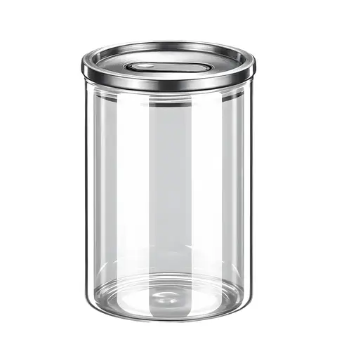 Canister 500~1700ml High-borosilicate Glass Airtight Glass Canister Ultra Thick Fall Resistant Well Sealed Coffee Bean Storage Jar