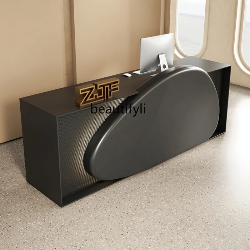 

Clothing store checkout page counter Light luxury beauty salon Reception desk Bar collection desk