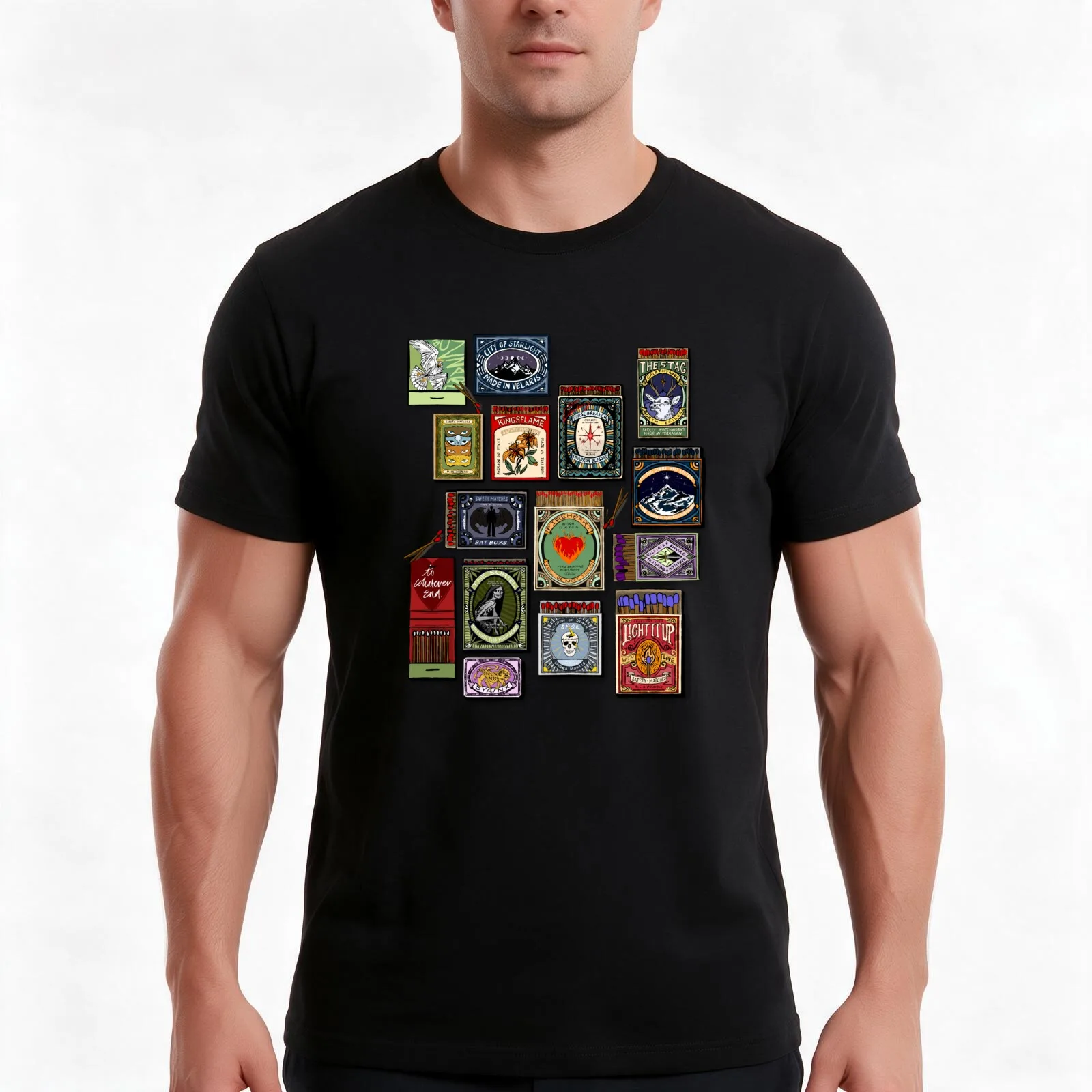 Sarah j Maas matches T-Shirt, Summer Casual Cotton Tee, Oversized Streetwear Tops, Vintage Graphic Print, Loose Fit Short Sleeve