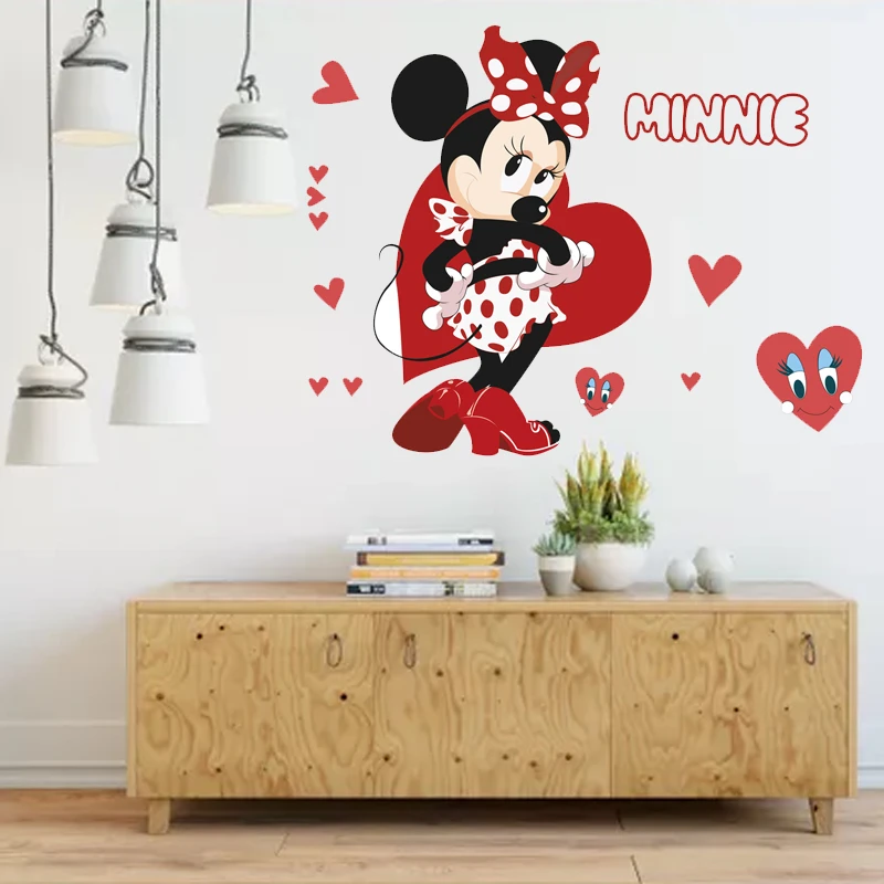 Large Size Cartoon Mickey Minnie Wall Sticker For Kids Room Princess Room Bedroom Wall Decoration Movie Poster Birthday Gifts