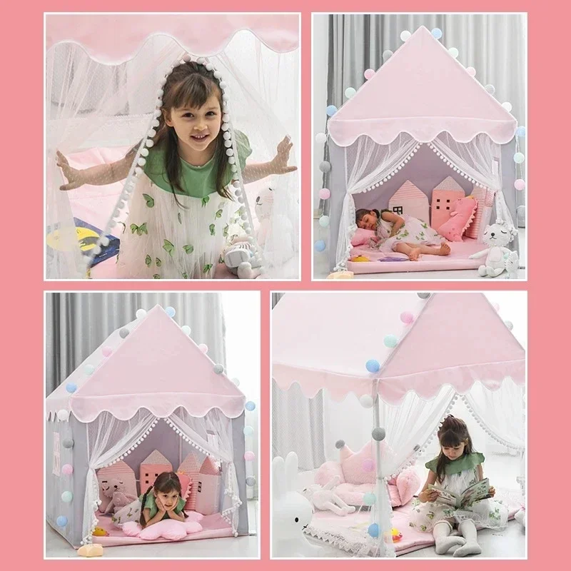 Children\'s Tent Indoor Girls Games 1.35M Portable Camping Toys Castle Dollhouse Boys Baby Little House Princess House Room Decor