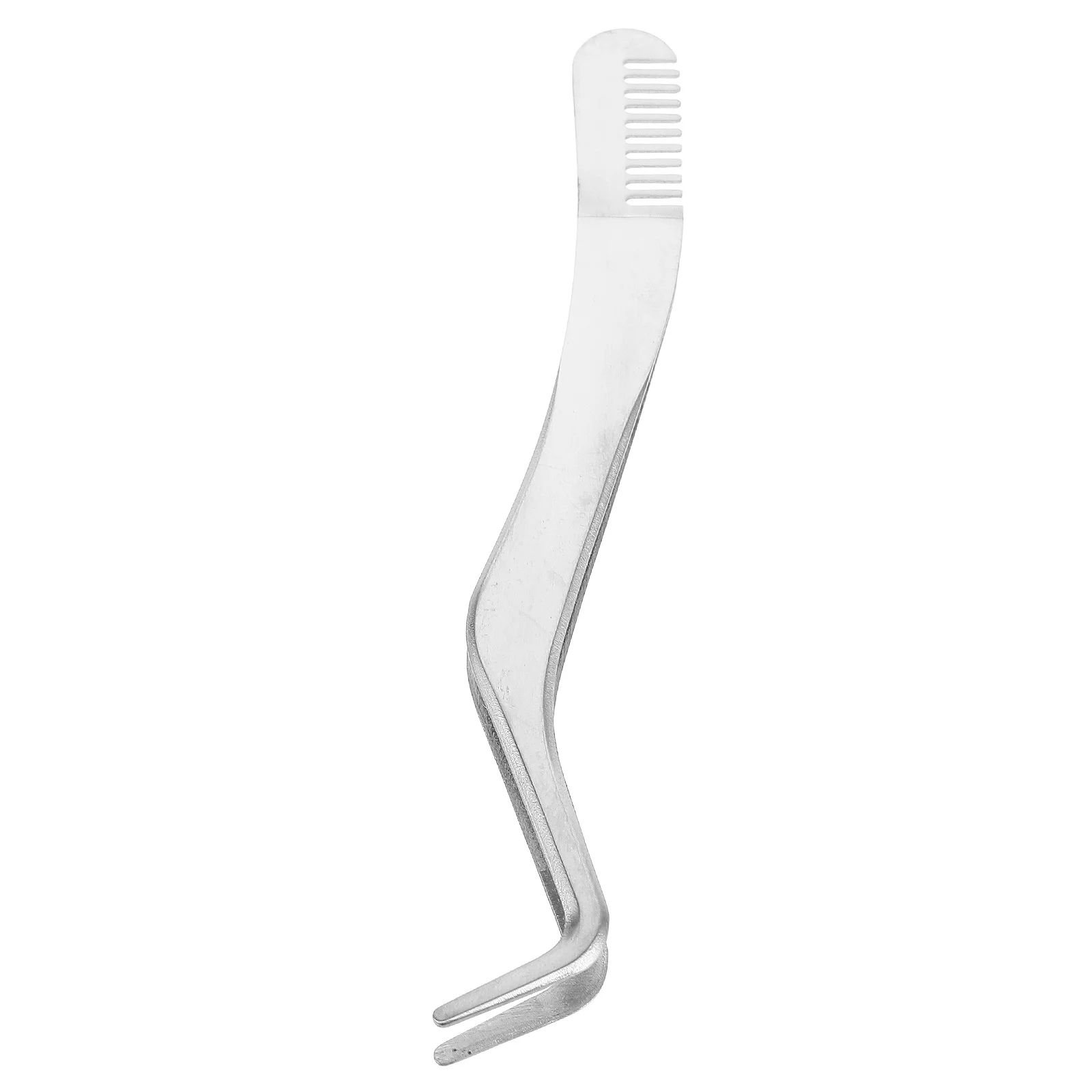 Eyelash Tweezers Stainless Curved Serrated Tip False Eyelash Extension Applicator Tool Makeup Lash Cluster Tool