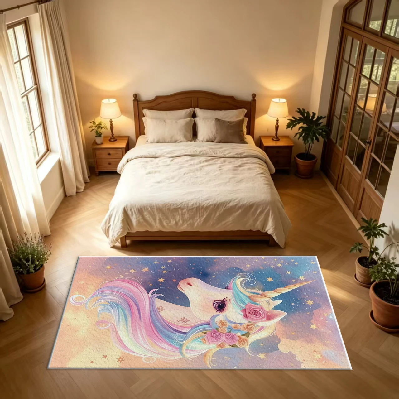 Cute Rainbow Unicorn Area Rug  - огляд і ціна Soft Rug Nursery