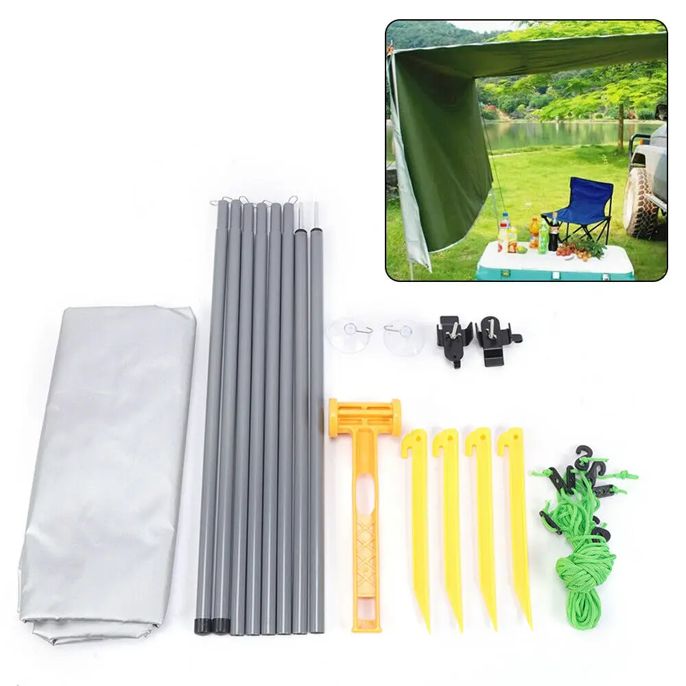 

Waterproof and Rainproof Camping Tent, SUV Side Roof Top, Sun Shelter, Car Truck Sunshade, Anti-UV Canopy, Family Awning