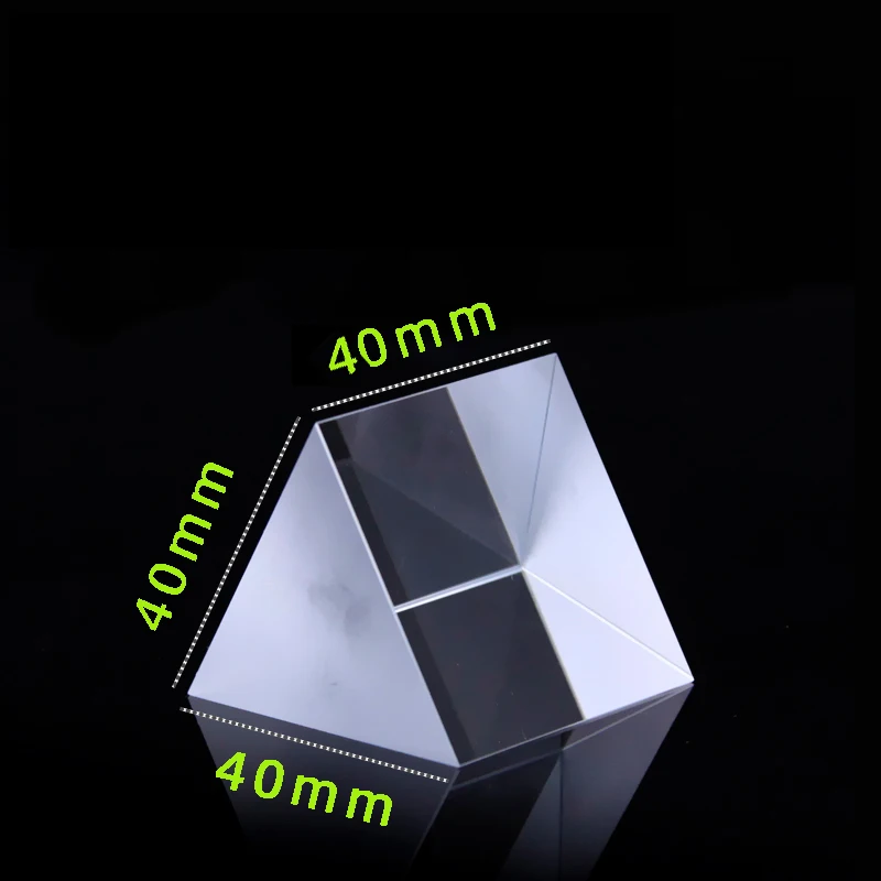 

40*40*40 мм Equilateral prism Оптическое стекло Тройная треугольная физика научить световой спектр