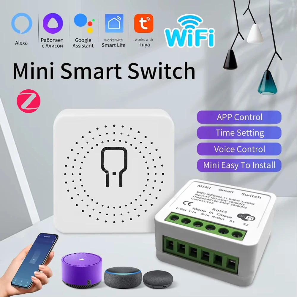

Умный переключатель Wi-Fi/Zigbee, модуль 16A, 20A, релейный выключатель, двустороннее управление, приложение Tuya Smart Life, Alexa Google Assistant, голосовое управление