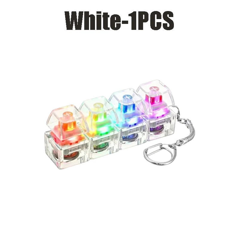 1-10PCS Toetsenbord Fidget Speelgoed LED Crystal Keycap Sleutelhanger Stress Relief Vingertop Gadget Decompressie Speelgoed Clicker Fidget Speelgoed