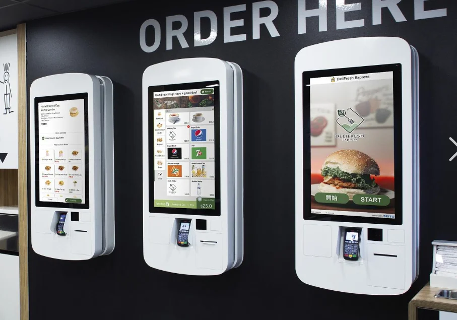 Hot Sale Fast Food Self-Service Ordering Kiosk 21.5 inch Wall-Mounted Touch Screen Automatic Payment Kiosk for Restaurants