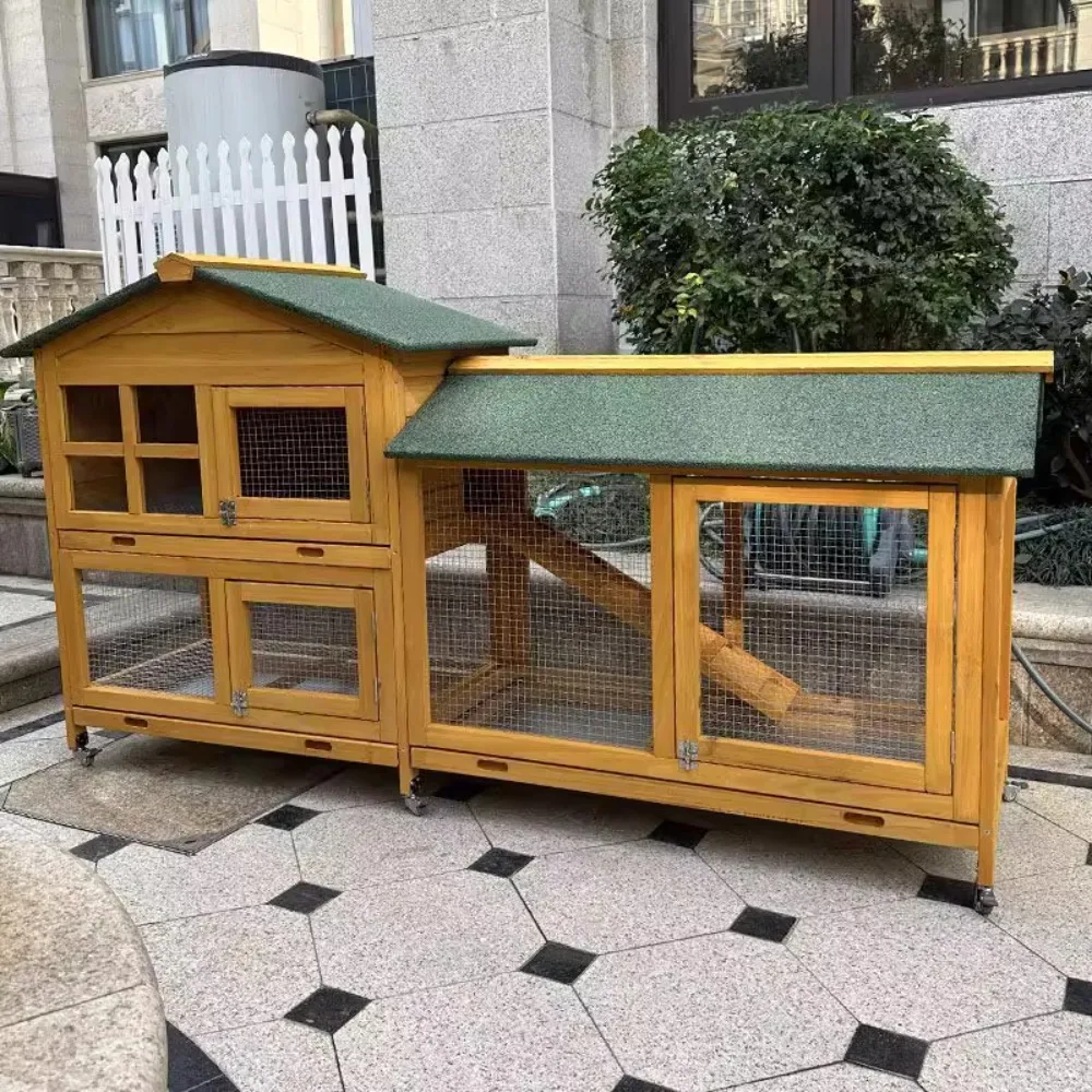 في الهواء الطلق قفص أرنب المنزلية غير نافذ للمطر طبقة مزدوجة فاخرة أرنب فيلا قفص الدجاج رياض الأطفال قفص حمام الحيوانات الأليفة