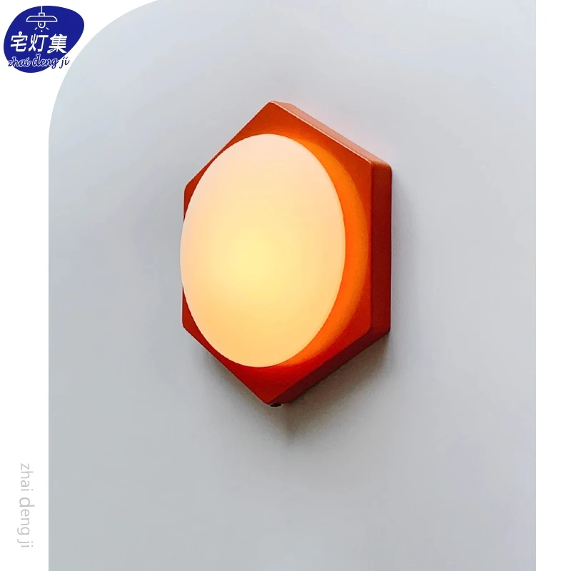 Middle ancient style bedroom bedside Memphis wall lamp Nordic living room children's room decoration ceiling lamp