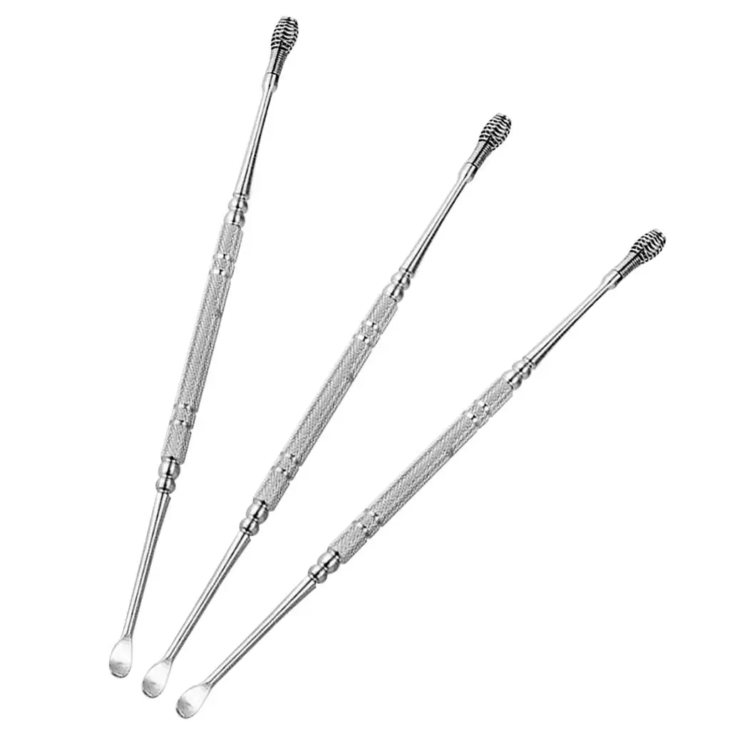 Outils de retrait de cérumen en acier inoxydable, pic d'oreille, vecl'oreille, 3, 4 paquets, 3 pièces