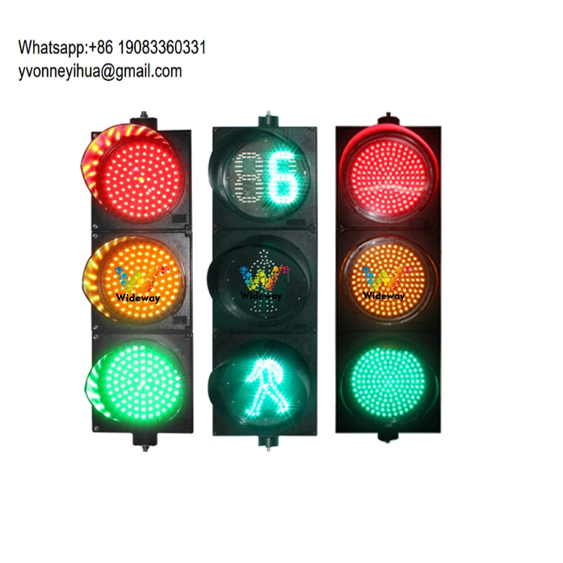 300mm PC Housing Full Ball LED Traffic Signal Light Red Yellow Green For Road Junctions