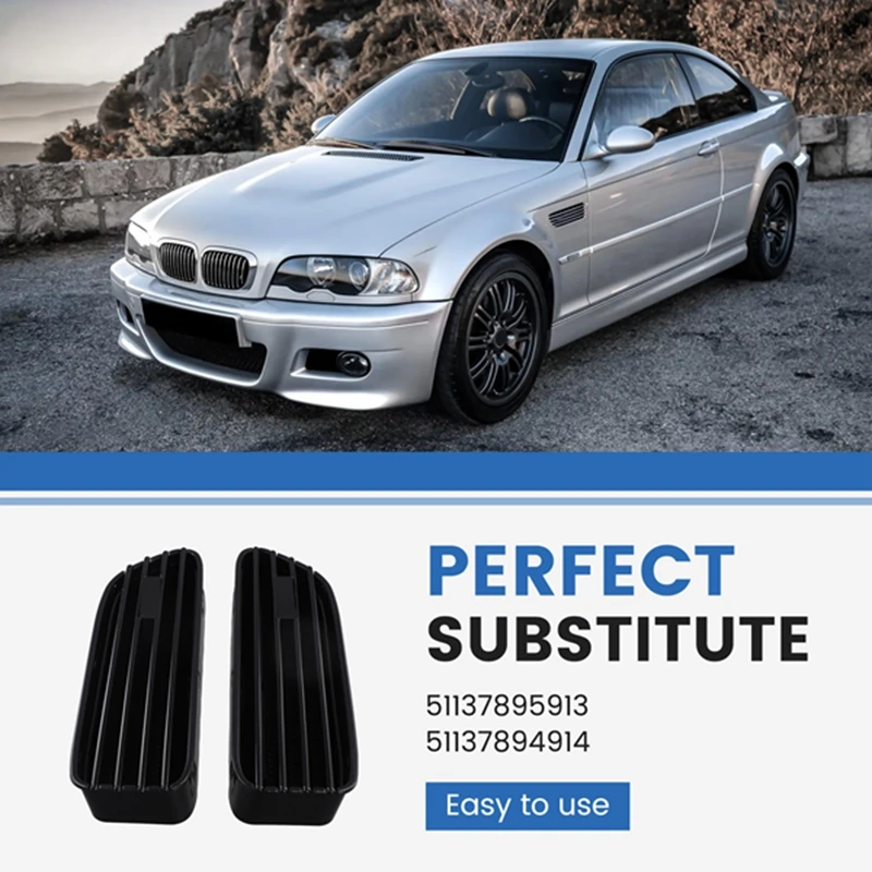 Side Fender Vent Grill 51137895913 51137895914 For BMW 3 Series M3 E46 2001-2006 Fender Air Vent Trim Cover