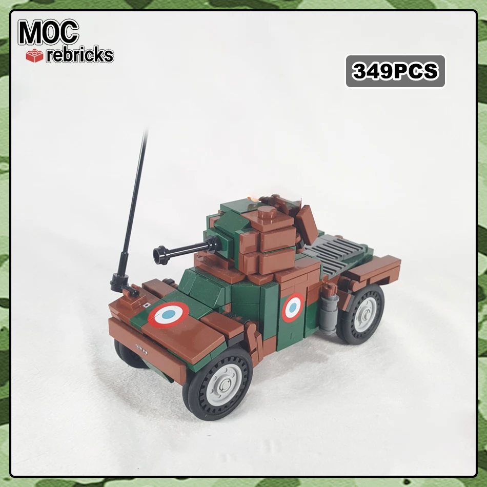 MOC-44307 French Army Iight Cavalry Reconnaissance Armored Vehicle Building Block Assemble Vehicle Model Brick Toy Gifts