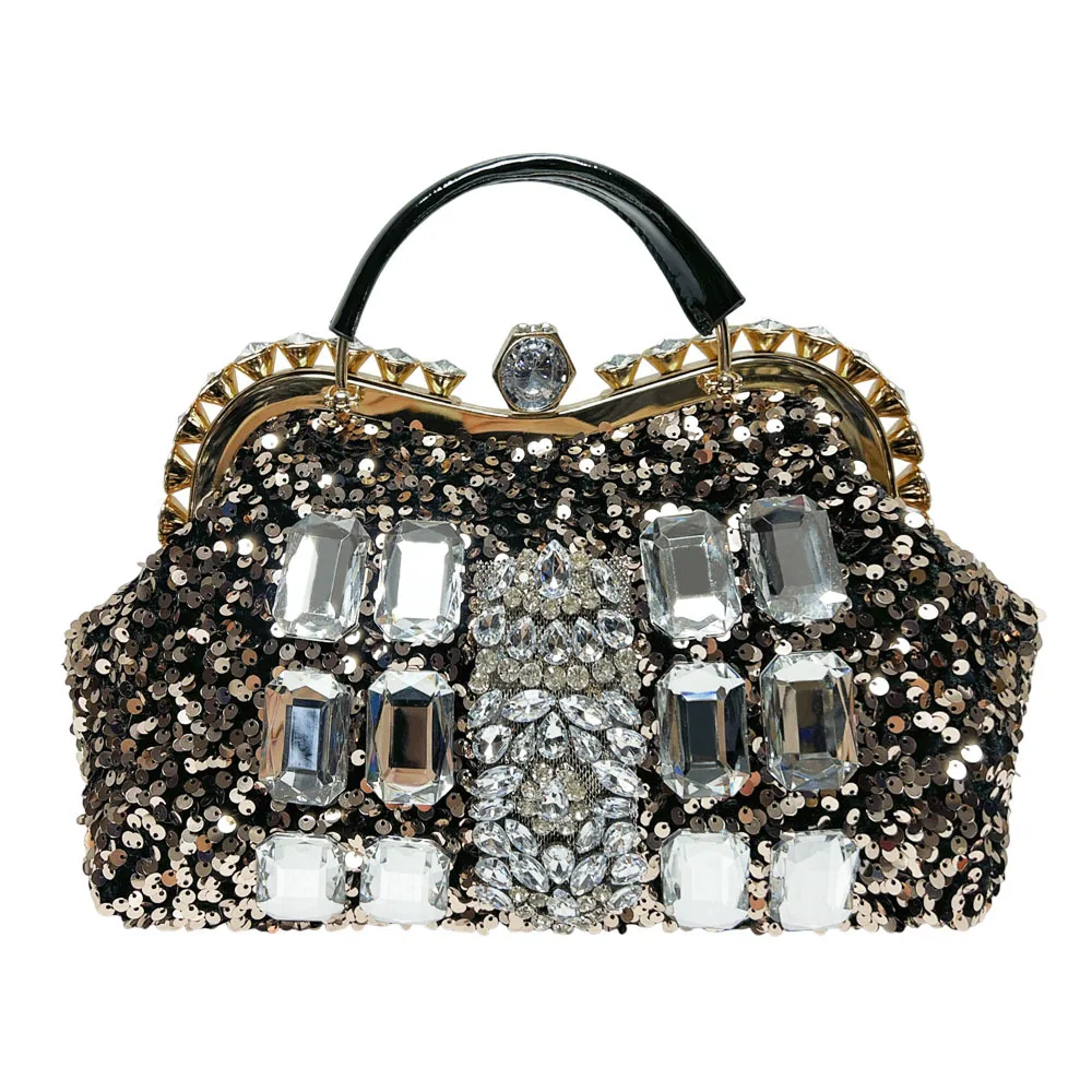 diamond-encrusted women's bag large-capacity handbag sequined dinner messenger large bag shiny light luxury shoulder bag