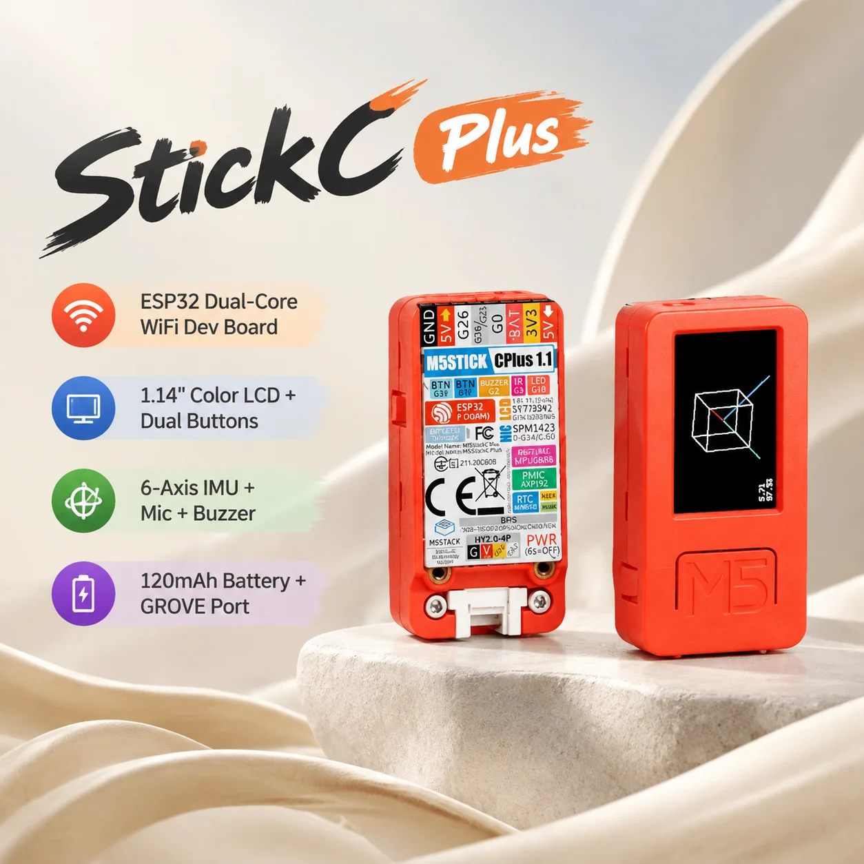 m5stack-m5stickc-plus-esp32-pico-d4-iot-dev-board-114-lcd-6-axis-imu-mic-buzzer-ir-120mah-wifi-arduino-programmable-controller