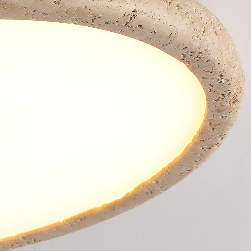 Yellow Hole Stone Wabi-sabi Style Ceiling Lamp Retro Cream Style Designer Master Bedroom Lamp Japanese Living Room Simple LED