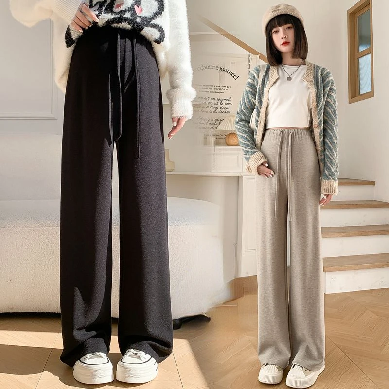 No Braces Maternity Pants Winter Padded Thickened Wide-legged Pants Fall Winter Models 2023 New Trailing Pants Winter Clothing