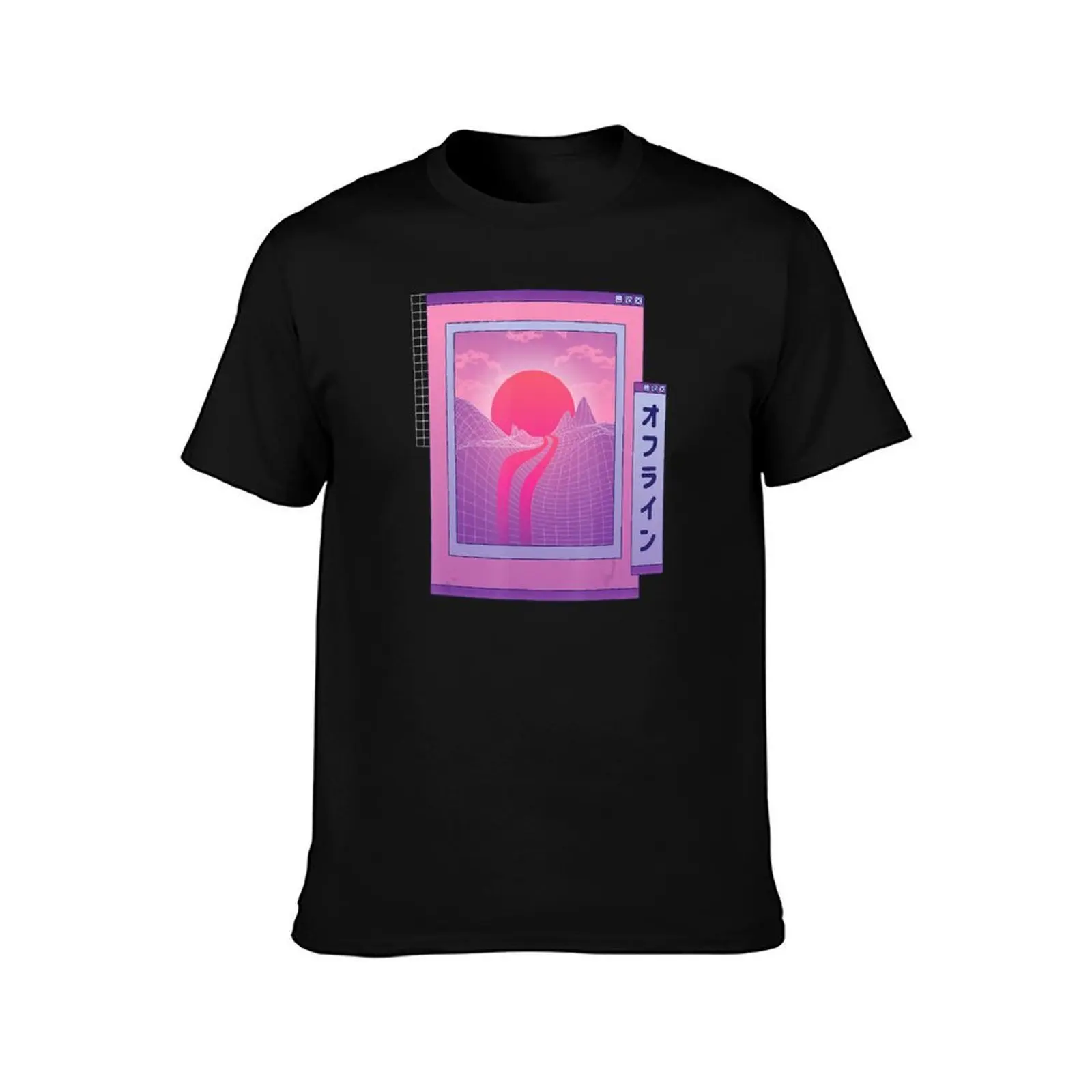 Aesthetic Japanese Retro Japan Anime Glitch Vaporwave T-Shirt Retro Style Print Casual Top T-Shirt
