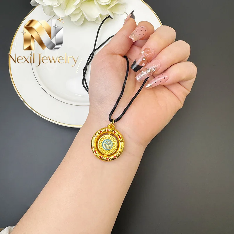 Nexil Jewelry   Nexil Jewelry  Women's exclusive, clear fortune character, warm 24K luster, AU999 quality guarantee