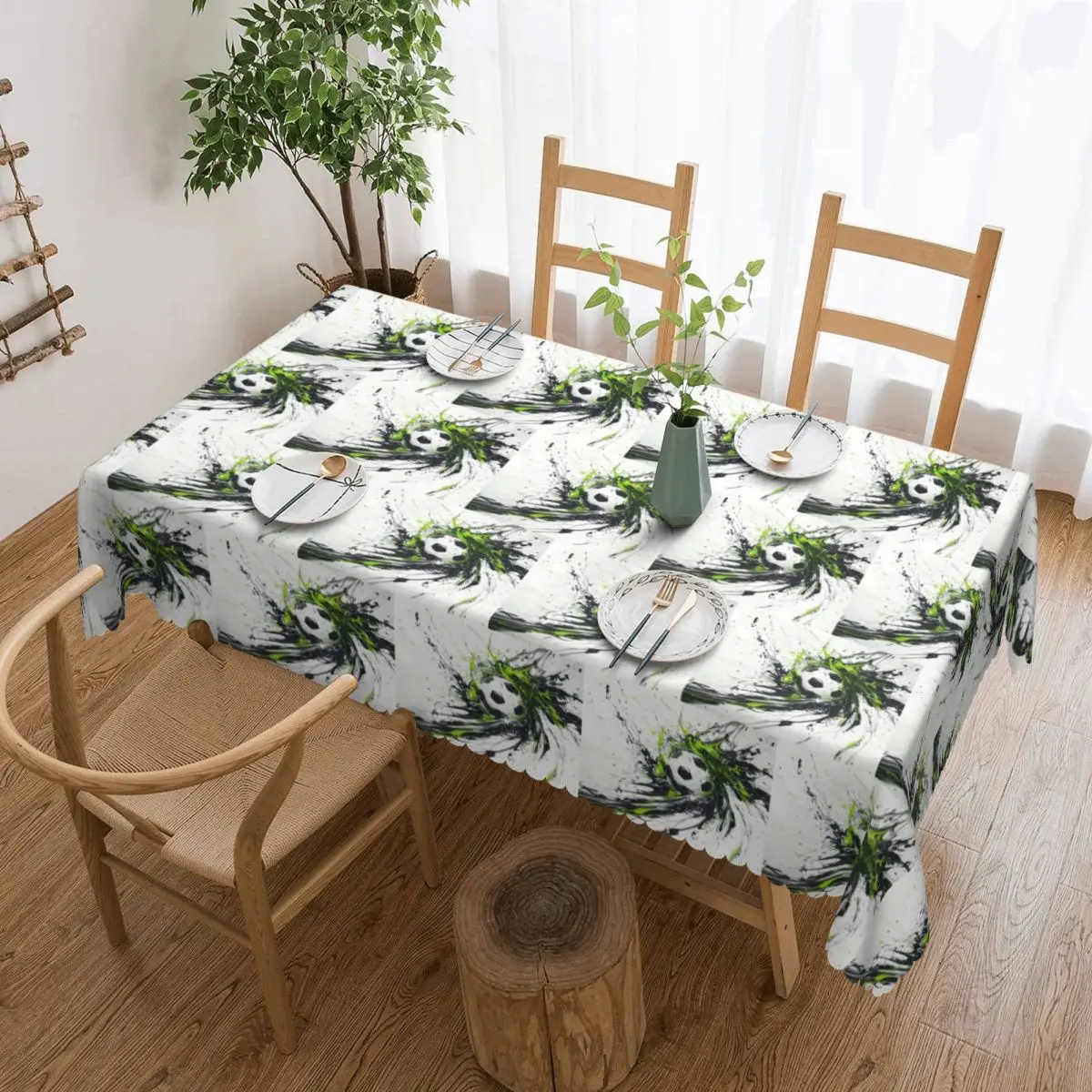 Abstract Soccer Splash Ink Football Art Tablecloth Restaurant Kitchen Rectangular Tablecloth Festival Outdoor Dining Table Cover