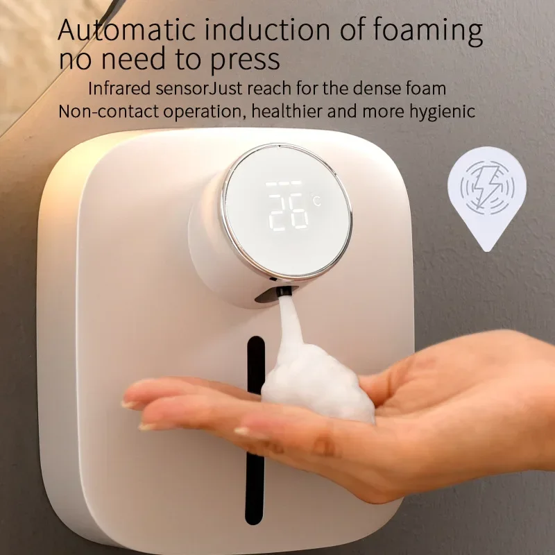 Xiaomi Soap Dispenser Wall-mounted Rechargeable Temperature Display Liquid Soap Dispensers Sensor Foam Hand Sanitizer Machine