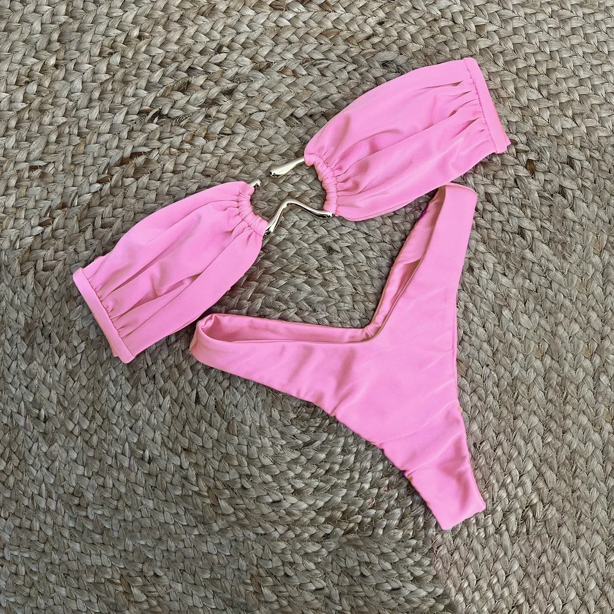 Bikini push-up seksowne damskie stroje kąpielowe 2024 stroje kąpielowe damskie brazylijskie bikini bandeau zestaw strój kąpielowy kostiumy kąpielowe