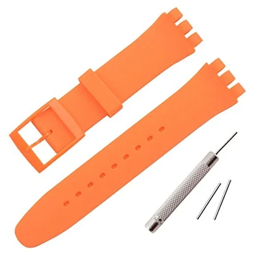 Silicone Watch Band for Swatch Strap 16mm 17mm 19mm 20mm Replacement Waterproof Strap Rubber Watch Strap Wrist Band Accessories