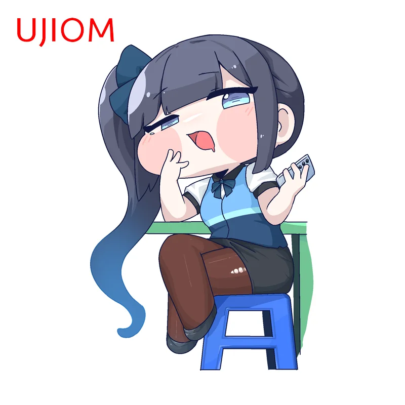 UJIOM Trickcal Sitting On The Stool Wall Sticker Cartoon Decorative Practical Bedroom Vestibulec Decal Versatile Laptop Sticker