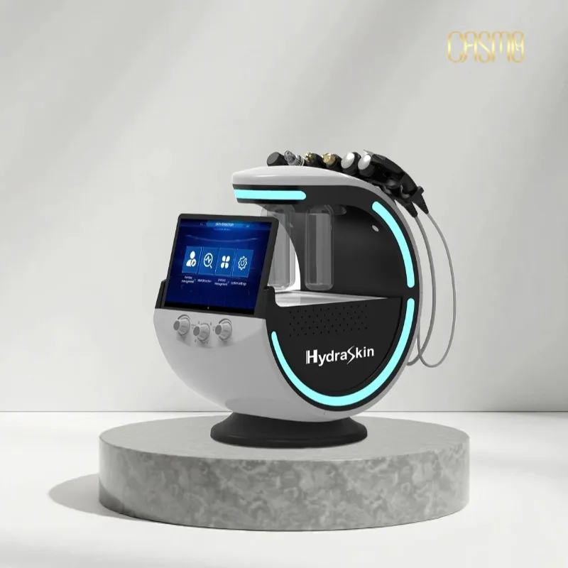 

7-in-1 machine professional ultrasonic skin recovery high pressure oxygen facial Care Smart Ice Blue machine