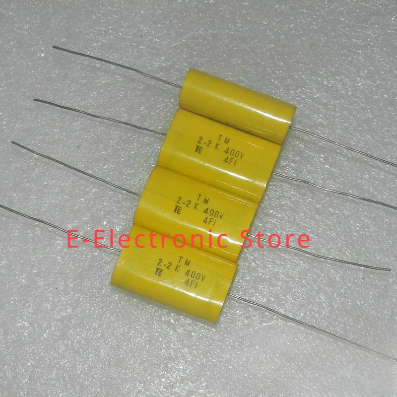 10PCS/LOT 400V 2.2UF 225K Copper Foot Axial Horizontal Penetrating Polyester Film Capacitor