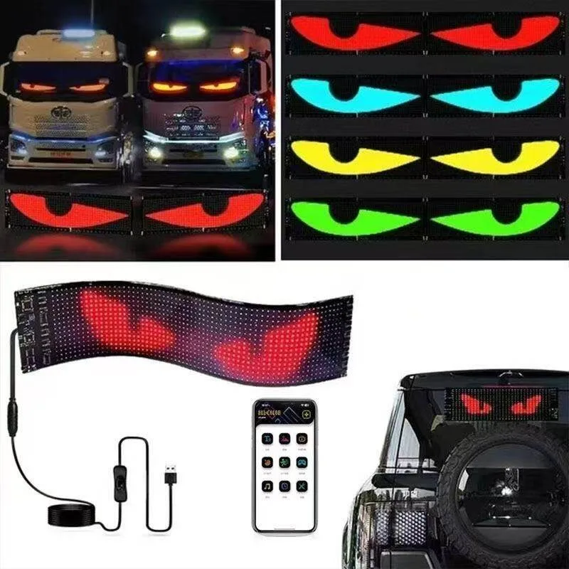 RGB Full Color Flexible LED Screen Bluetooth APP Car Rear Window Advertising Display