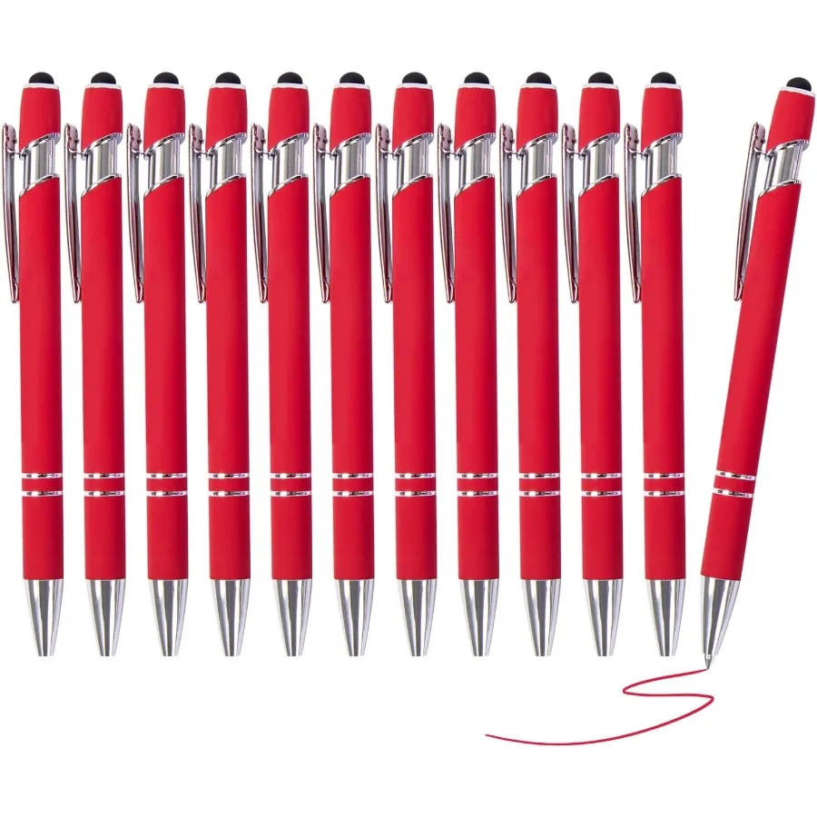 

Red Gel Ink Pens 12 Pcs Fine Point Smooth Writing with Stylus Tips 0.7 Mm Office Desk Accessories Motivatiol