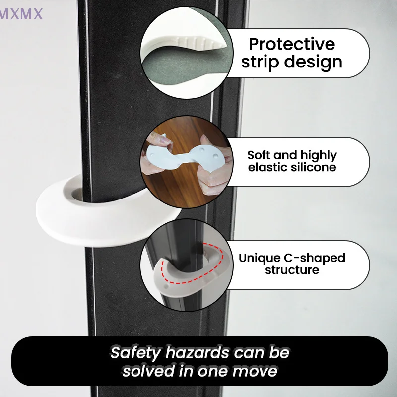 2 Pcs Baby Safety Door Stopper Anti-pinch Hand Silicone Door Block Thick Child Security Protection Lock Finger Protector