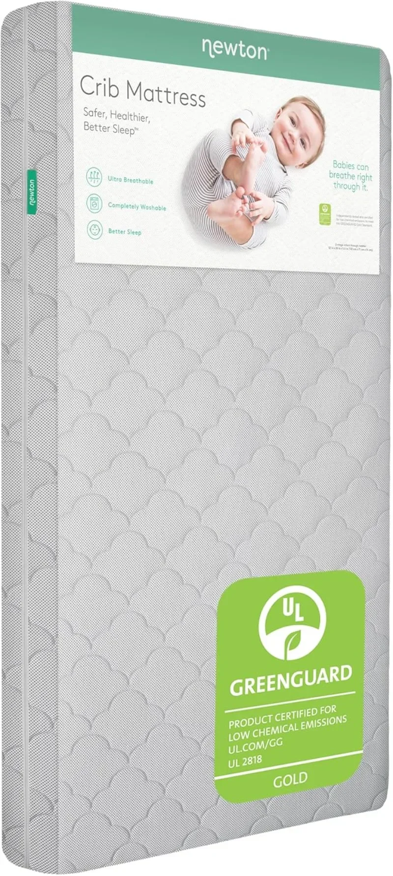 Newton Mattress Ultra-Breathable Proven to Reduce Suffocation Risk Washable Core & Cover, All-Stages