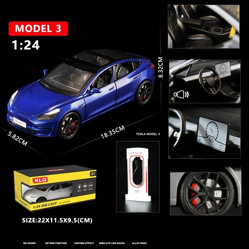 MODEL3 Liga Modelo de Carro com Carregador, Simulação Coletiva, Miniatura Diecast Brinquedos, Veículos, Crianças Presente, Aniversário, 1, 24