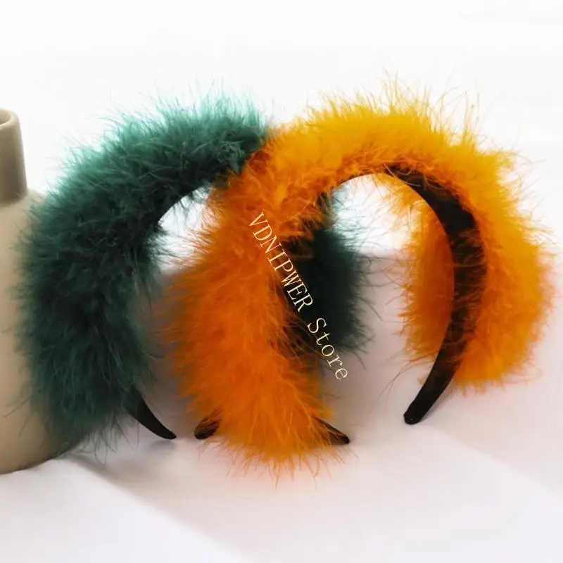 플러시 플러프 헤드 밴드 푹신한 패션 헤어 액세서리 귀여운 헤드웨어 의상 D08E