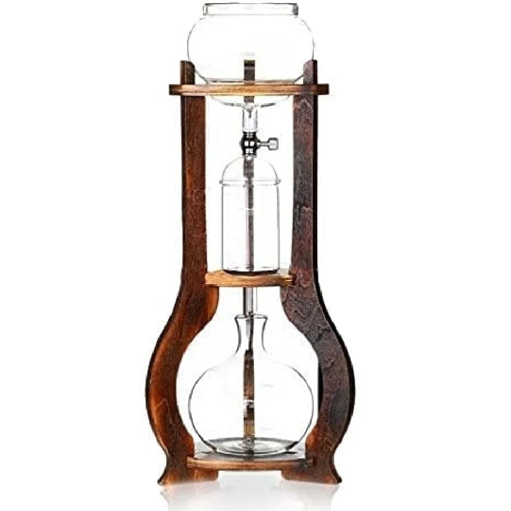 

FREE SAMPLE Manual Iced Coffee Cold Brew Drip Tower Coffee Maker Wooden Large Capacity Easy to Operate Assemble Coffee Machine