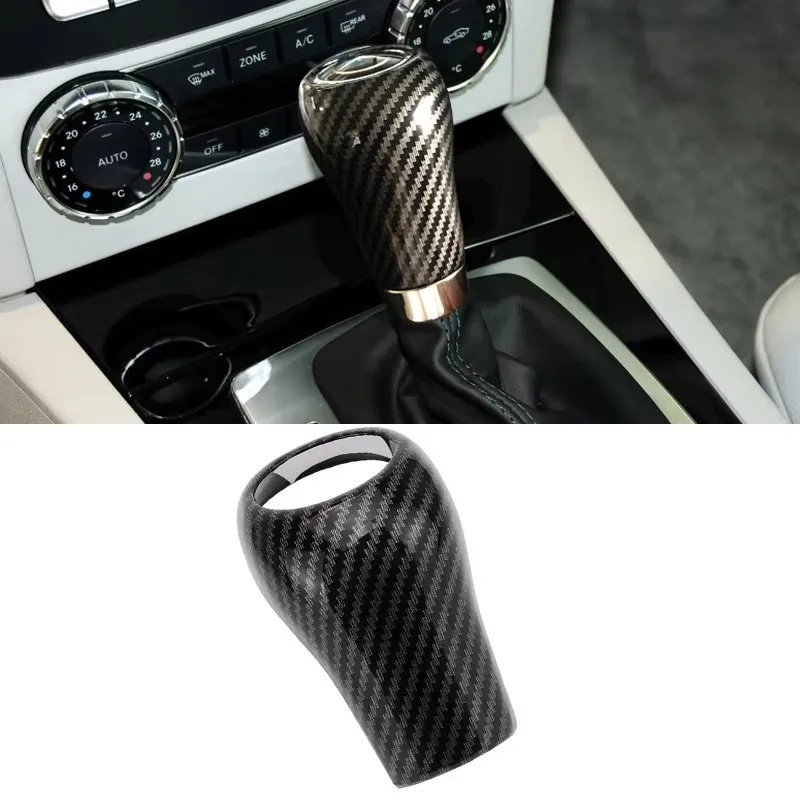 For Mercedes-Benz A G E C class GLK CLS 2004-12 W169 W212 W204 X204 C219 Car Gear Shift Knob Head P R N D Trim ABS Carbon Cover