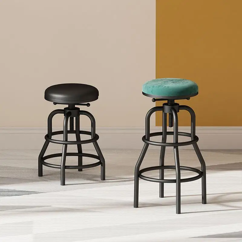 Bar chair high stool wrought iron home backrest lift bar stool modern