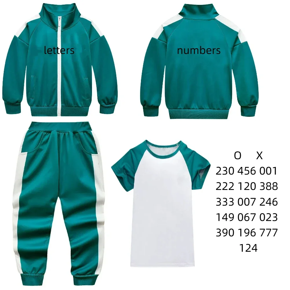 

Cosplay Costumes for Men Women T-shirt Calamari Game Costume Numbers Tracksuit Player 456 333 001 Party Clothes Adult Player