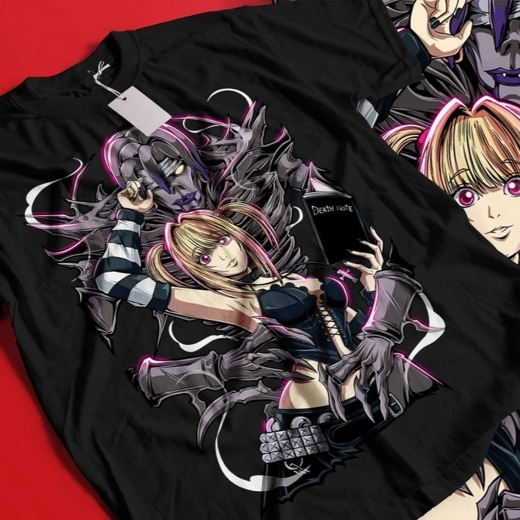 Hot Sale Death Note Misa Amane Rem Graphic Tee Unisex Vintage Hip Hop Streetwear Oversized Tshirt Short Sleeve Casual Clothing