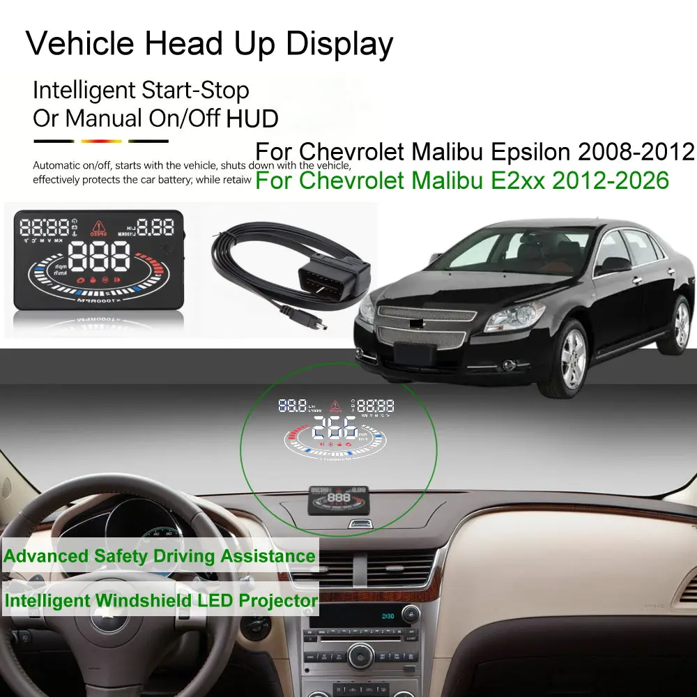 Car HUD Head Up Display For Chevrolet Malibu Epsilon 2008-2012 E2xx 2012-2026 Auto Electronics Accessories