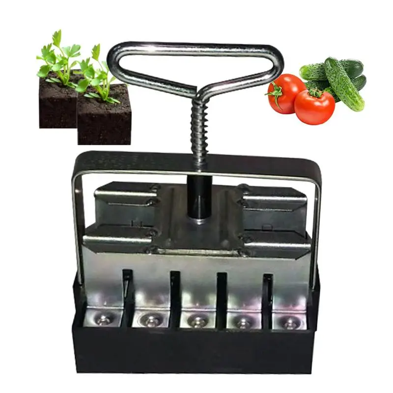 Mini Soil Blocker Cell Manual Soil Block Maker Handheld Seed Block Maker Tool Metal Garden Micros Soil Blocking For Home Garden